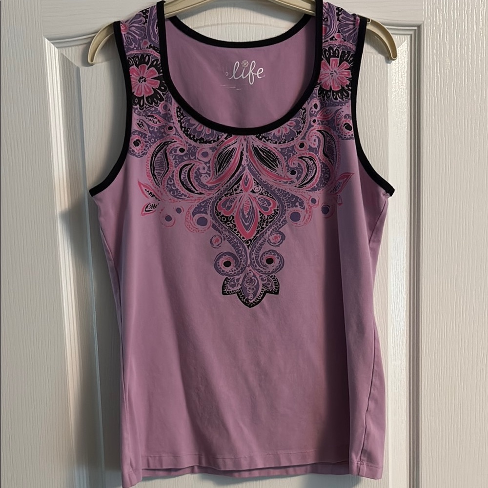 Women's Pink Paisley Tank Top